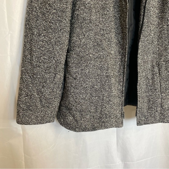 TALBOTS Women’s Italian Gray Silk Wool Tweed Blazer Jacket Size 4 - Picture 7 of 14